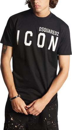 Dsquared2 Mens T Shirts D2 Icon Cool Regular Fit Short Sleeve Summer Cotton Tee - Black - Size X-Large