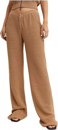 Aya Muse Wide Trousers, female, Brown, Size: S Aries Knitted Pants