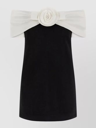 Self Portrait crepe flower mini dress off shoulder
