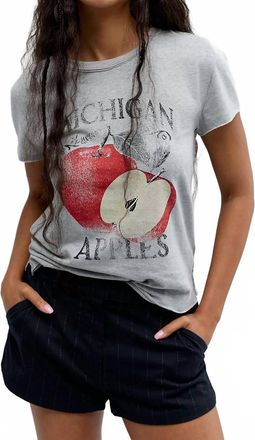 Free People Nova Graphic Short Sleeve Tee In Apple Combo
