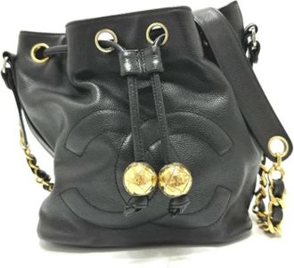 Chanel Pre-owned Leather chanel-bags - Dames - Vintage Tas - Zwart - ONE Size - Vintage