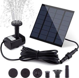 OEM Kit De Bomba Solar Para Fuente, Panel Solar Independiente, Bomba De Agua Mejorada De 1,8 W, Con Cable De 3 M Y 4 Boquillas, Sin Bater&iacute;a