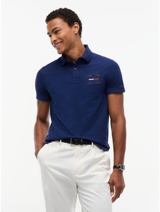 Tommy Hilfiger Mens Regular Fit H-Logo Polo - Navy - XXL