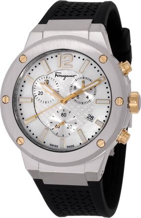 Ferragamo F-80 Chronograph Quartz White Dial Mens Watch SFJE00224