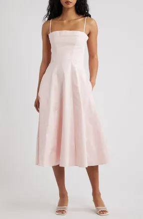 House of CB Dolly Seamed Midi Sundress in Pink at Nordstrom, Size X-Large