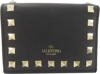 Valentino Garavani Black Leather Wallet (Bi-Fold) (Pre-Owned)