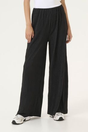 Kaffe KAiben Wide Legs Elastic Waist Trousers in Black Deep at Nordstrom, Size 6