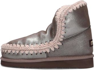 Mou Schoenen, Dames, Grijs, 39 EU, Su&egrave;de, Glitter Su&egrave;de Enkellaarzen Eskimo Stijl