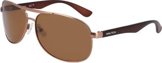 Nautica N2245S 200 Mens Sunglasses Brown Size 63