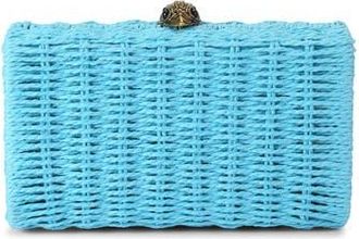 Kurt Geiger Kensington Woven Frame Clutch in Turquoise at Nordstrom Rack