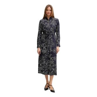 GANT Bloemenprint Blousejurk - Dames - Shirt Kleedjes - Blauw - M - Kleedjes