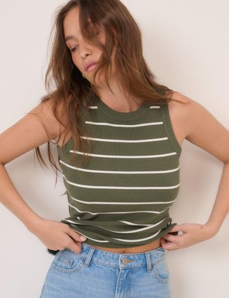 Nobody's Child Green Striped Racer Vest