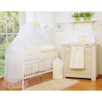 OEM Mosquitera Grande Para Cuna De Beb&eacute; De Gasa Blanca Con Anillas Y Lazo - Colgantes Color Crema