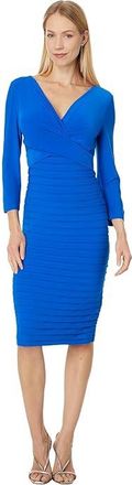 Adrianna Papell Banded Short Dress Womens Dress Cool Cobalt : 10, Polyester