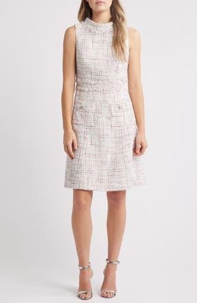 Eliza J Roll Neck Sleeveless Tweed Dress in Mint at Nordstrom Rack, Size 8