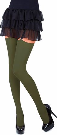 Romartex Opaque Stockings 40 Denier Plain Top, 24Fashionable Colours,Sizes S-XL (Medium, Green)