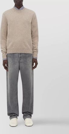 Bottega Veneta crew neck jumper leather patches