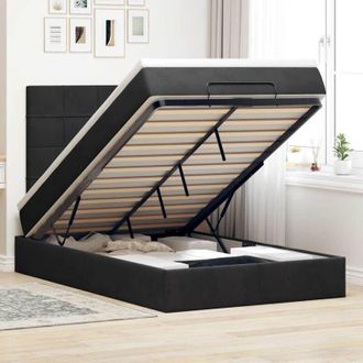 vidaXL Estructura De Cama Otomana Colchones Terciopelo Negro Vidaxl