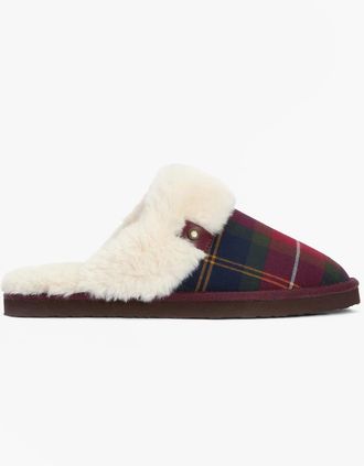 Barbour Womens Barbour CLAUDIA Womens Mule Slippers Winterberry Tartan - Multi - Size: 4