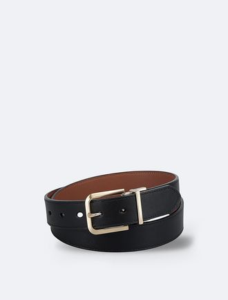 Calvin Klein Womens Bevel Edge Reversible Belt - Black - XL