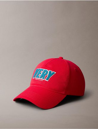 Calvin Klein Mens Very Graphic Baseball Cap - Red