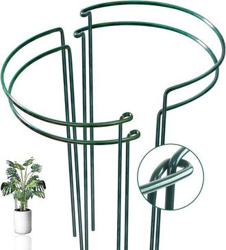 OEM 4 Soportes Met&aacute;licos Para Plantas, Soporte Para Flores De Tallo, 40 X 25 Cm, Hortensias, Sansevierias, Peon&iacute;as, Rosas, Verde