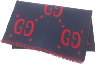 Gucci Pre-owned Scarves, male, Blue, Size: ONE SIZE Pre-owned Stole