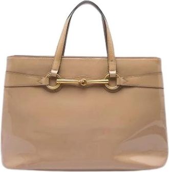 Gucci Pre-owned Bright Bit Satchel - Dames - Vintage Shopper - Beige - ONE Size - Leer - Vintage