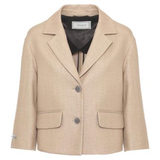 PESERICO Peserico, Blazers, female, Beige, Size: S Raffia Boxy Jacket