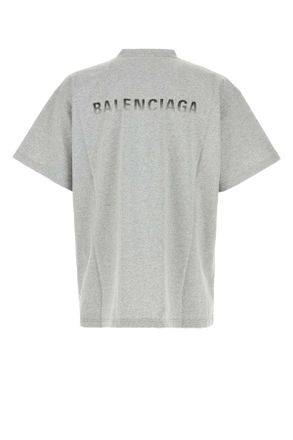 Balenciaga Logo-Embroidered Cotton T-Shirt - Gray
