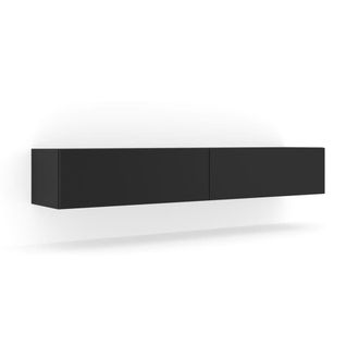Petits Meubles Mueble tv de pared 2 puertas 180 cm paneles laminados negro mate