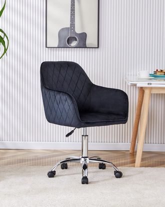 Kosy Koala Office Chair black velvet swivel with arms and wheels leisure home desk computer