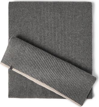 Brunello Cucinelli Knit scarf in Medium Grey at Nordstrom