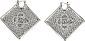 Casablanca Diamond Logo Ear Hoops - Dames - Oorbellen - Grijs - ONE Size - Accessoires
