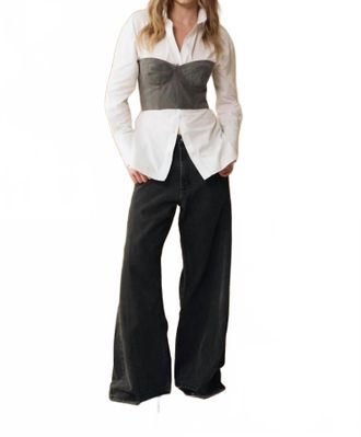 E.L.V. Denim Freya Wide Leg Jean In Charcoal Grey