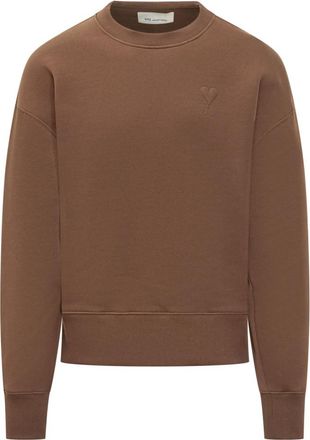 Ami Brown Crew Neck Sweatshirt