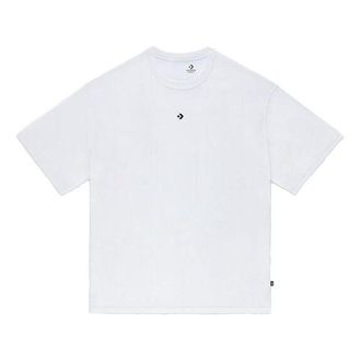 Converse Solid Color Loose Round Neck Short Sleeve Couple Style White 10020975-A01