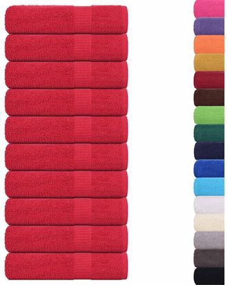 vidaXL Toallas De Mano 10 Uds Rojo 50x100 Cm 360 Gsm 100% Algod&oacute;n Vidaxl