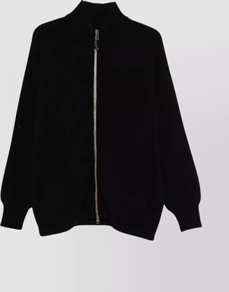 GR10K high collar jacket with ribbed cuffs and hem