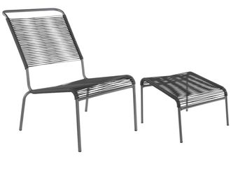Schubiger M&ouml;bel Spaghetti-Lounger-Hochlehner + Hocker S&auml;ntis