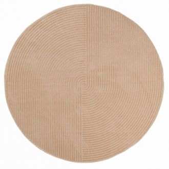 Nazar Rugs Alfombra redonda con motivo de arco en relieve - beige - d120 cm