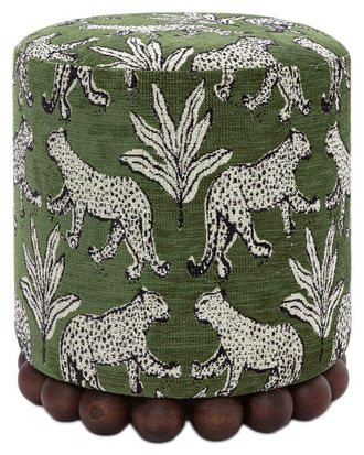TOV Furniture Tov Furniture Dex Leopard Jacquard Ottoman