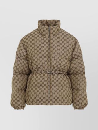 Gucci canvas bomber jacket padded design