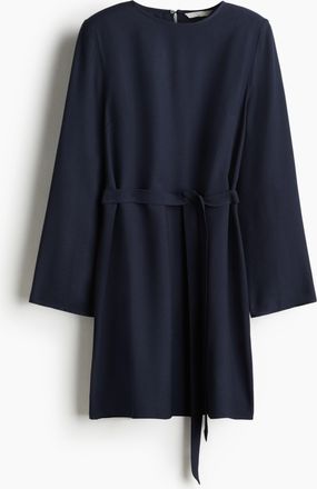 H&M Kleid mit Bindegürtel - Blue