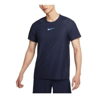 Nike Mens Nike Athleisure Casual Sports Breathable Round Neck Short Sleeve Navy Blue T-Shirt CU4990-451