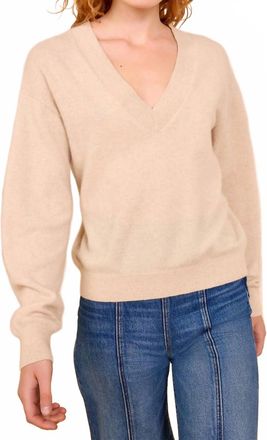 Ulla Johnson Ryla Cashmere V Neck Pullover Sweater In Melange