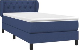 vidaXL Cama Box Spring Con Colch&oacute;n Tela Azul 80x200 Cm Vidaxl