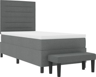 vidaXL Vidaxl - Box Spring Bed with Mattress Dark Grey 100 x 200 cm Fabric