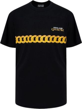 Versace Jeans Couture Logo Chain T-Shirt Zwart Heren - Heren - T-shirts - Zwart - S - Tops