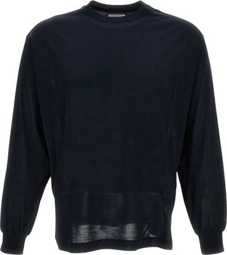 Kaptain Sunshine Crewneck Lange Mouw Zijden T-shirt - Heren - Longsleeves - Blauw - XL - Tops